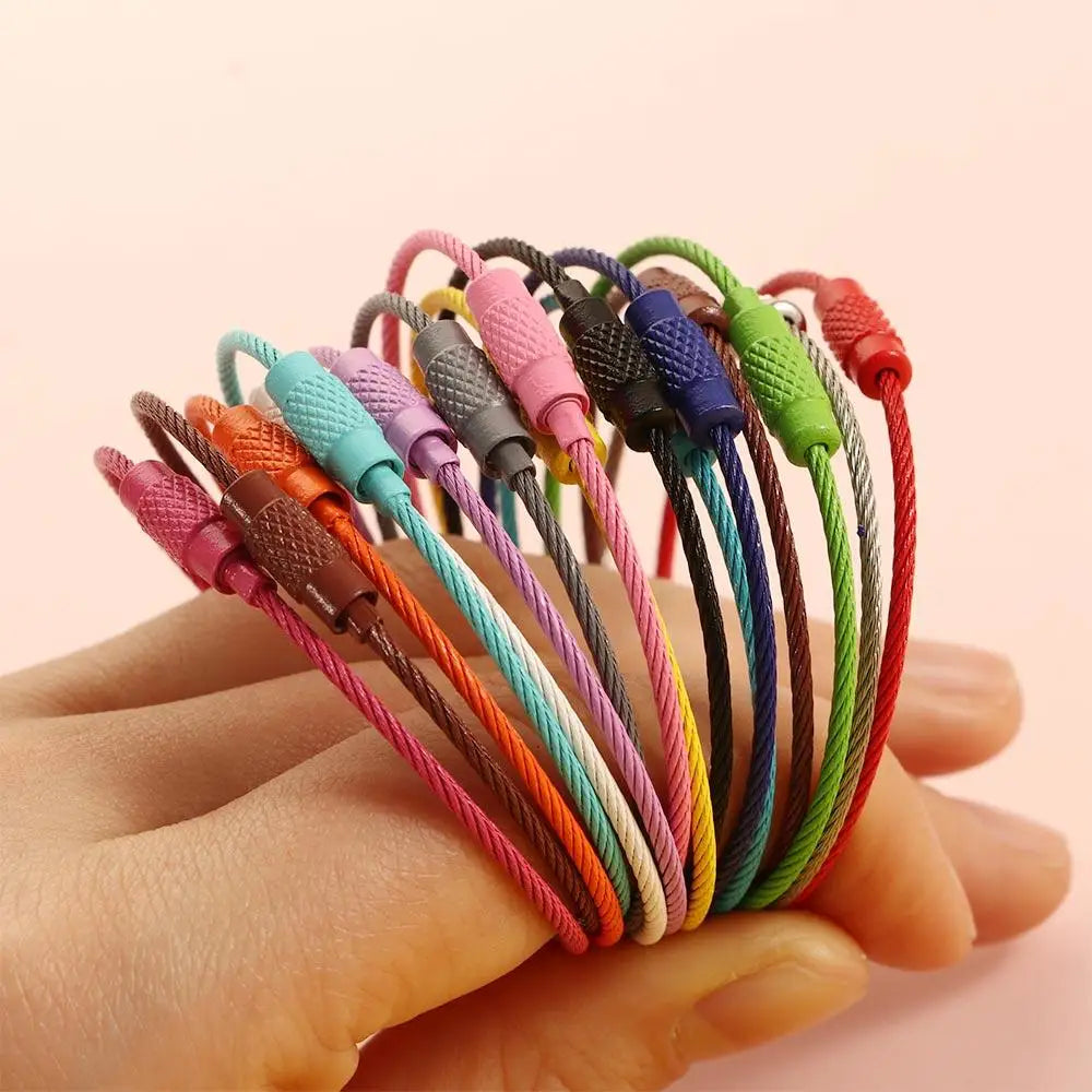 Stainless Steel Rotating Wire Key Ring – Color Keychain 5/10pcs Key Ring Keychain PLUSH