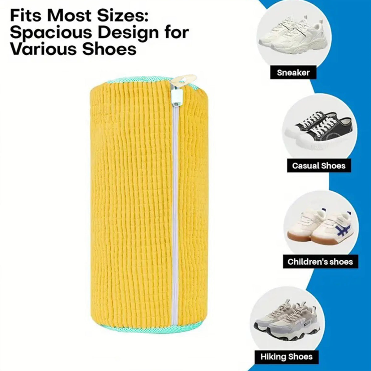 Reusable Shoe Washing Bag Set – Sports & Canvas Shoes Shoe Laundry Bag PLUSH YELLOW