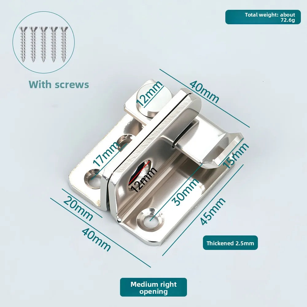 Stainless Steel Flip Latch Gate Lock with Padlock Hole | Barn Door Gate Door Latch PLUSH Silver-M 1PCS