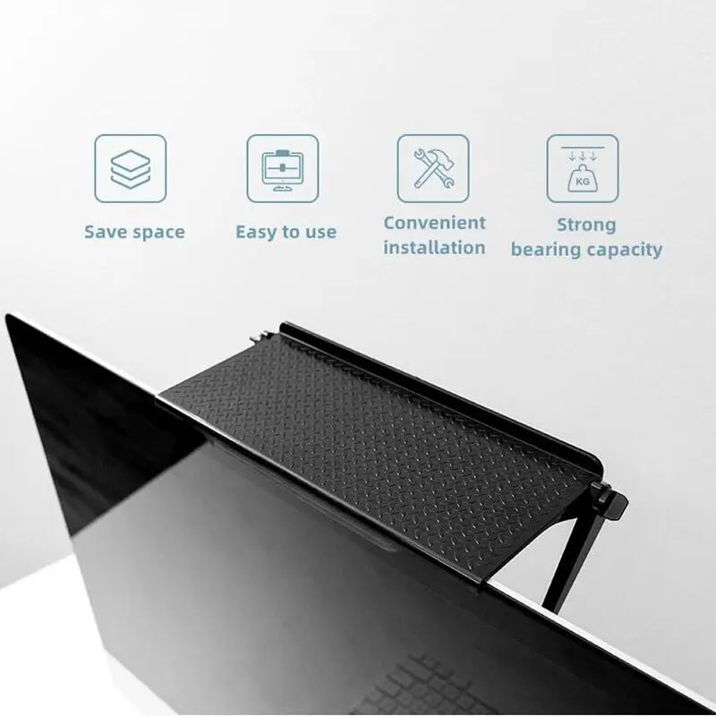 TV Monitor Top Storage Shelf | Desk Screen Organizer Rack Monitor Storage Shelf PLUSH