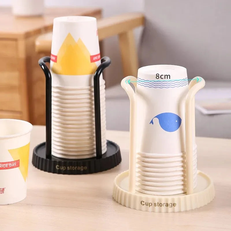 Desktop Disposable Paper Cup Holder & Storage Rack Cup Holder Rack PLUSH