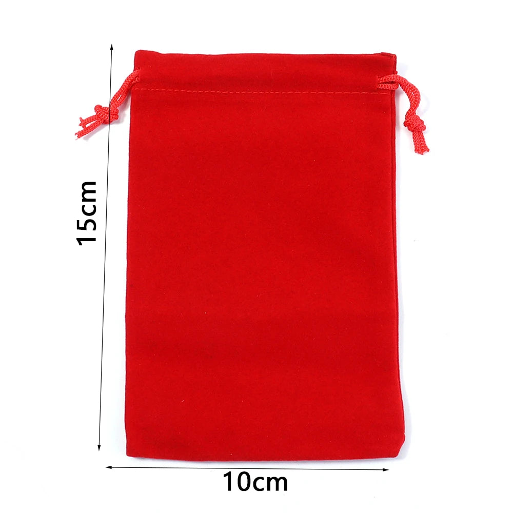Red Velvet Drawstring Bags for Jewelry & Gifts – 5-10pcs Jewelry Gift Pouches PLUSH RD 10x15cm 5pcs
