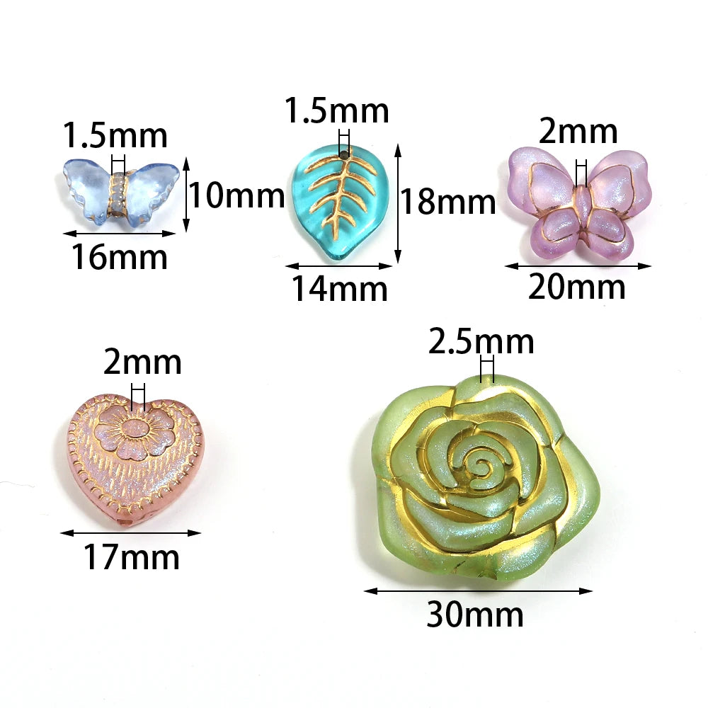 50g Vintage Acrylic Butterfly Flower Spacer Beads – DIY Jewelry Acrylic Spacer Beads PLUSH