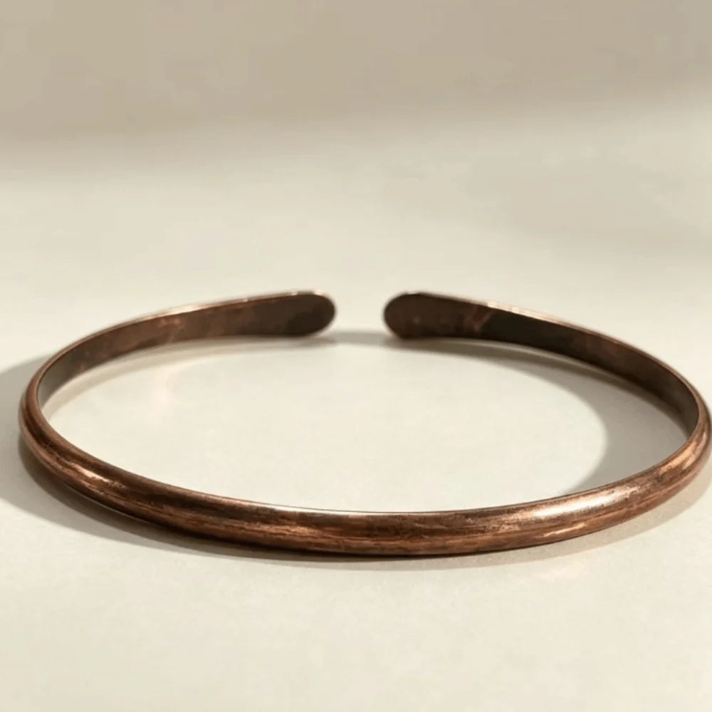 Retro Copper Cuff Bangle – Adjustable Chunky Open Bracelet Cuff Bangle Bracelet PLUSH Style E