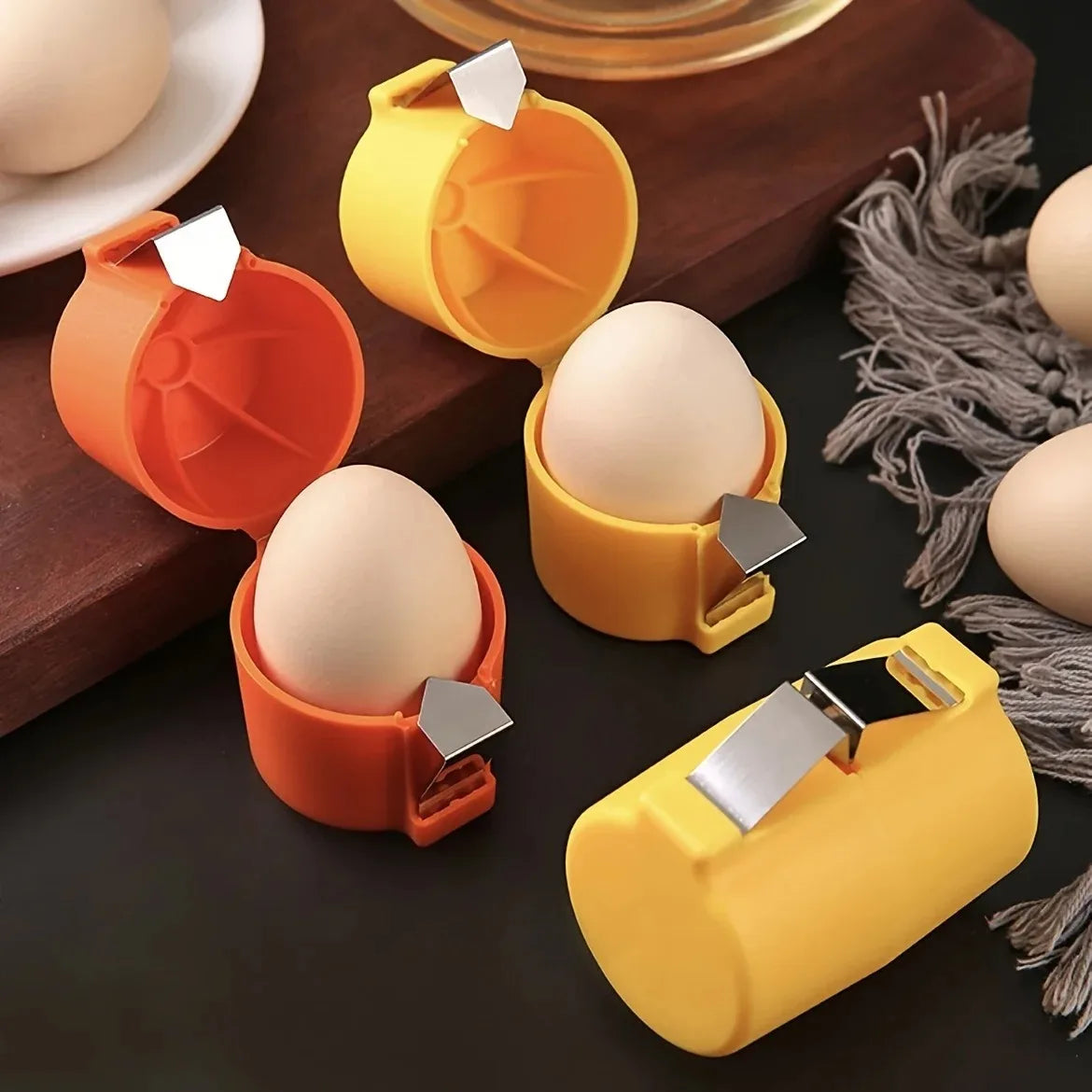 Portable Egg Cracker & Beater Tool – Quick Kitchen Egg Sheller Egg Kitchen Tool PLUSH