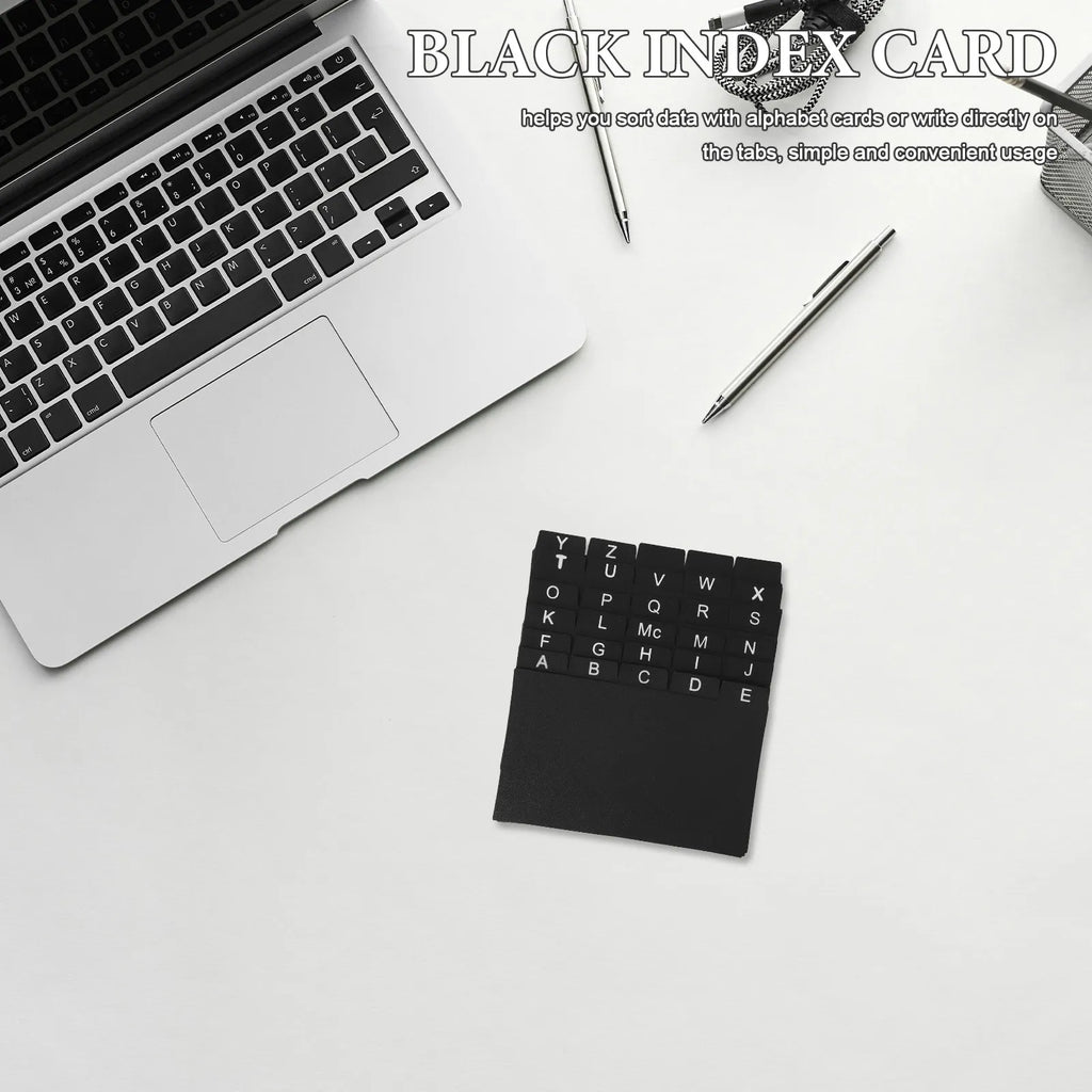 30Pcs Black Plastic Index Card Dividers – Alphabet Tab Organizer Index Card Dividers PLUSH