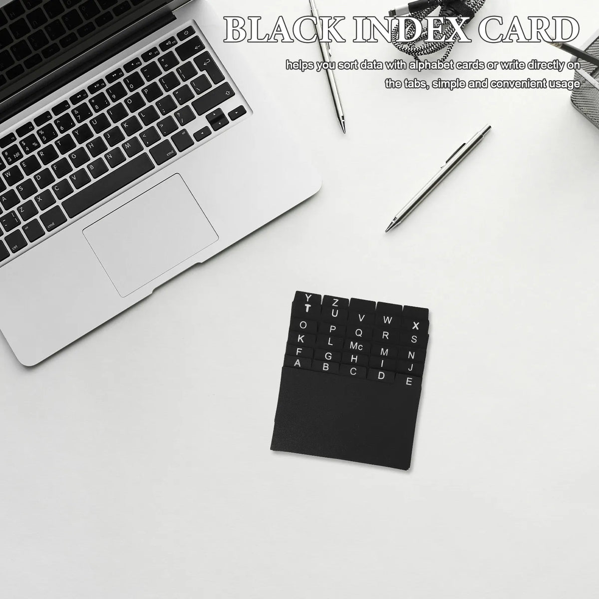 30Pcs Black Plastic Index Card Dividers – Alphabet Tab Organizer Index Card Dividers PLUSH