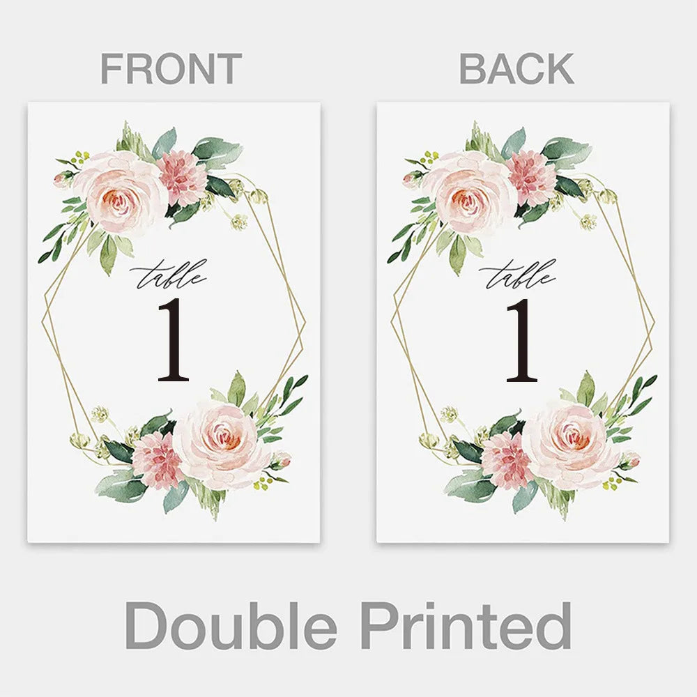 26 Pcs Wedding Table Numbers 4x6 In – Rustic Floral 0–25 Wedding Table Numbers PLUSH