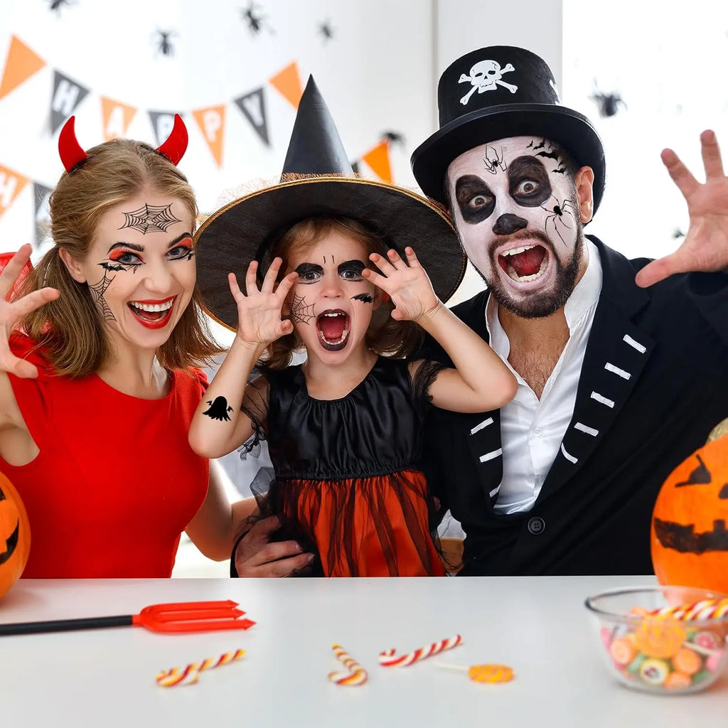 Halloween Temporary Tattoos Kit – Spider Web, Bat & Spider Temporary Tattoo Kit PLUSH