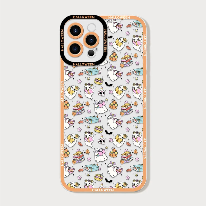 Halloween Pumpkin Bat Ghost iPhone Case – Shockproof Clear Cover iPhone Phone Case PLUSH -3 iPhone 7