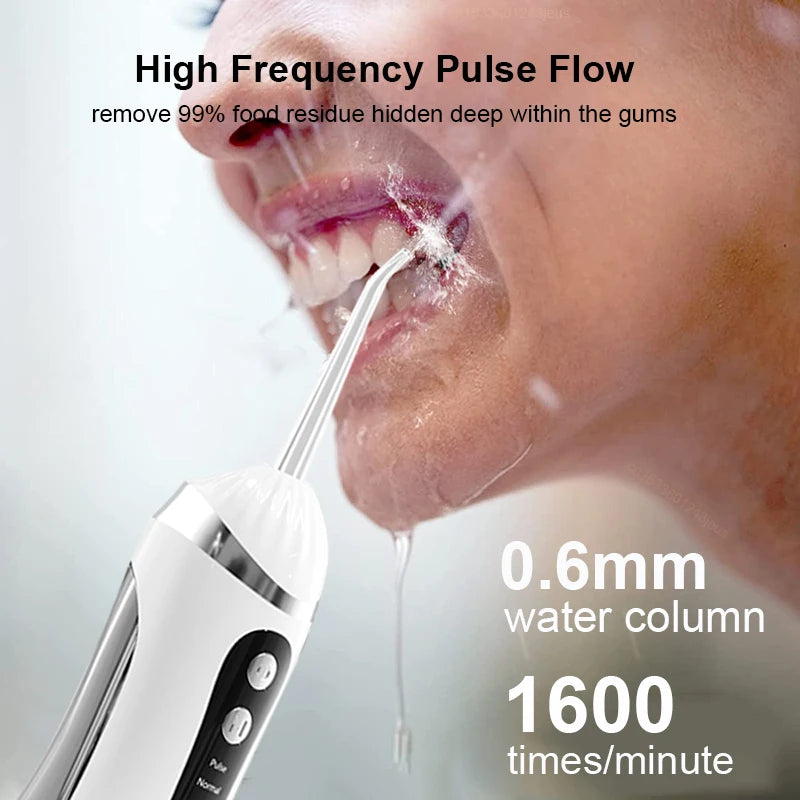 Portable Rechargeable Dental Water Flosser – 4 Tips, 3 Modes Dental Water Flosser PLUSH