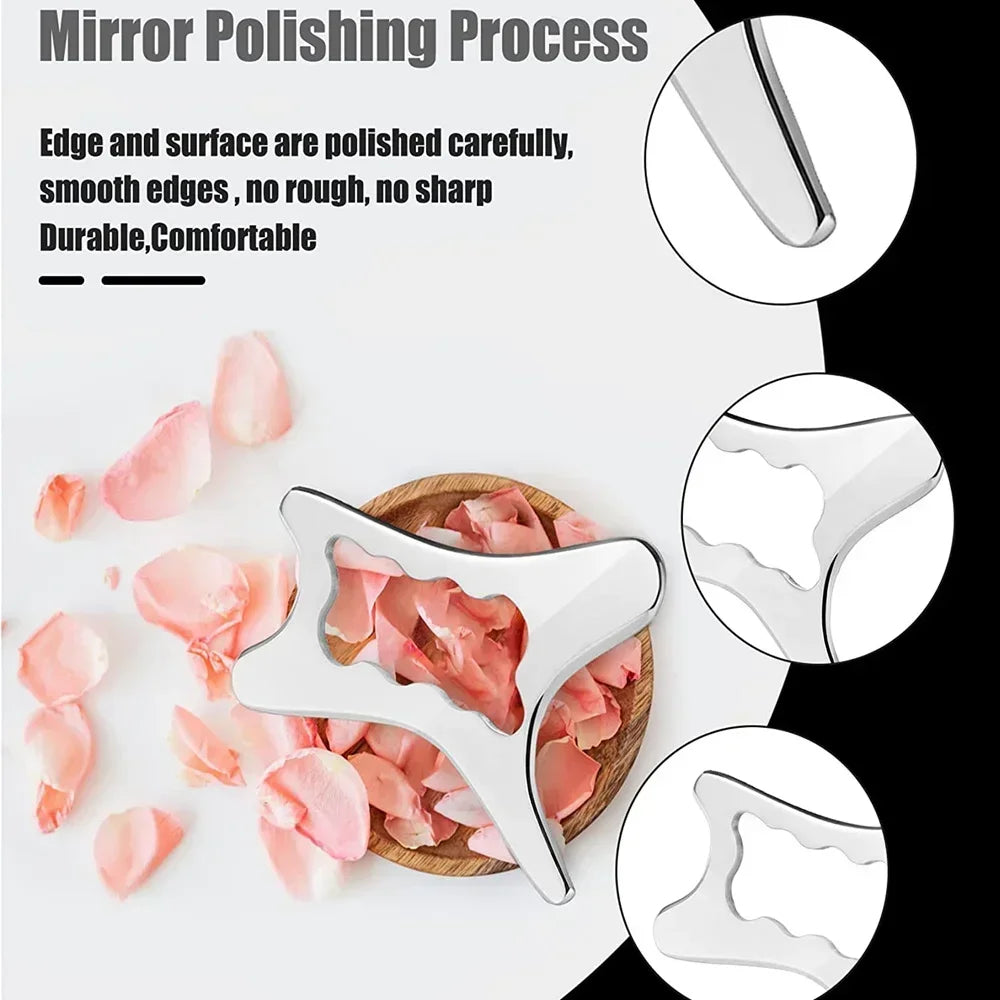 Stainless Steel Gua Sha Scraping Massage Tool | DUTRIEUX Gua Sha Massage Tool PLUSH