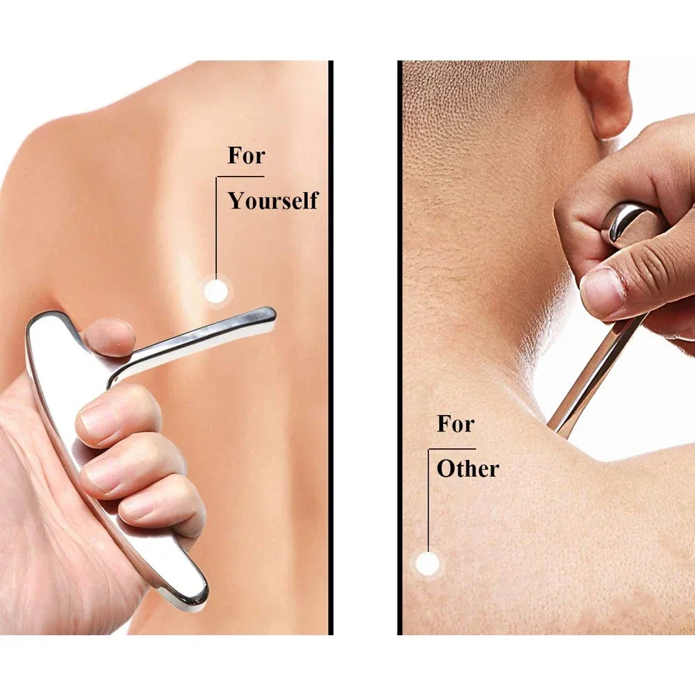 Stainless Steel T-Bar Trigger Point Massage Tool | DUTRIEUX Trigger Point Massager PLUSH