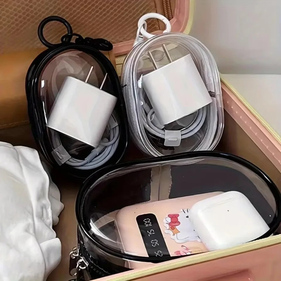 Transparent Mini Zipper Pouch – Travel Cable Organizer Bag Travel Organizer Pouch PLUSH