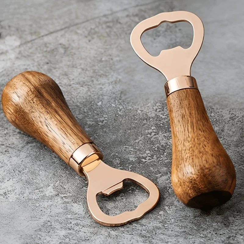 Sandalwood Rose Gold Vertical Bottle Opener – Solid Wood Handle Bottle Opener PLUSH