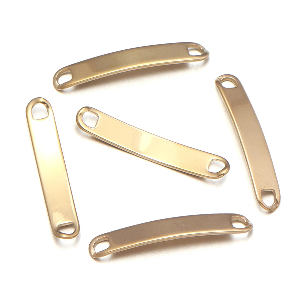 Stainless Steel Curved Bar Connectors – DIY Jewelry Findings Jewelry Connector Findings PLUSH Gold 6X35mm