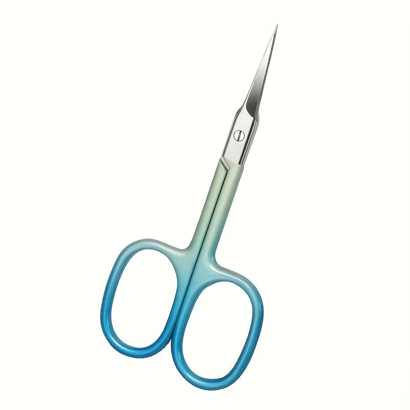 Gradient Pink Curved Stainless Steel Cuticle Scissors | Ouriner Cuticle Scissors PLUSH gradient blue