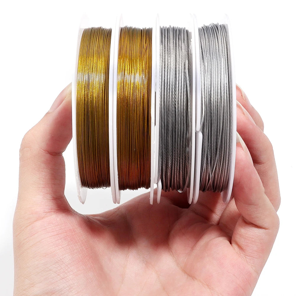 Stainless Steel Beading Wire 0.3–1mm | DIY Jewelry Cord Roll Beading Wire Cord PLUSH