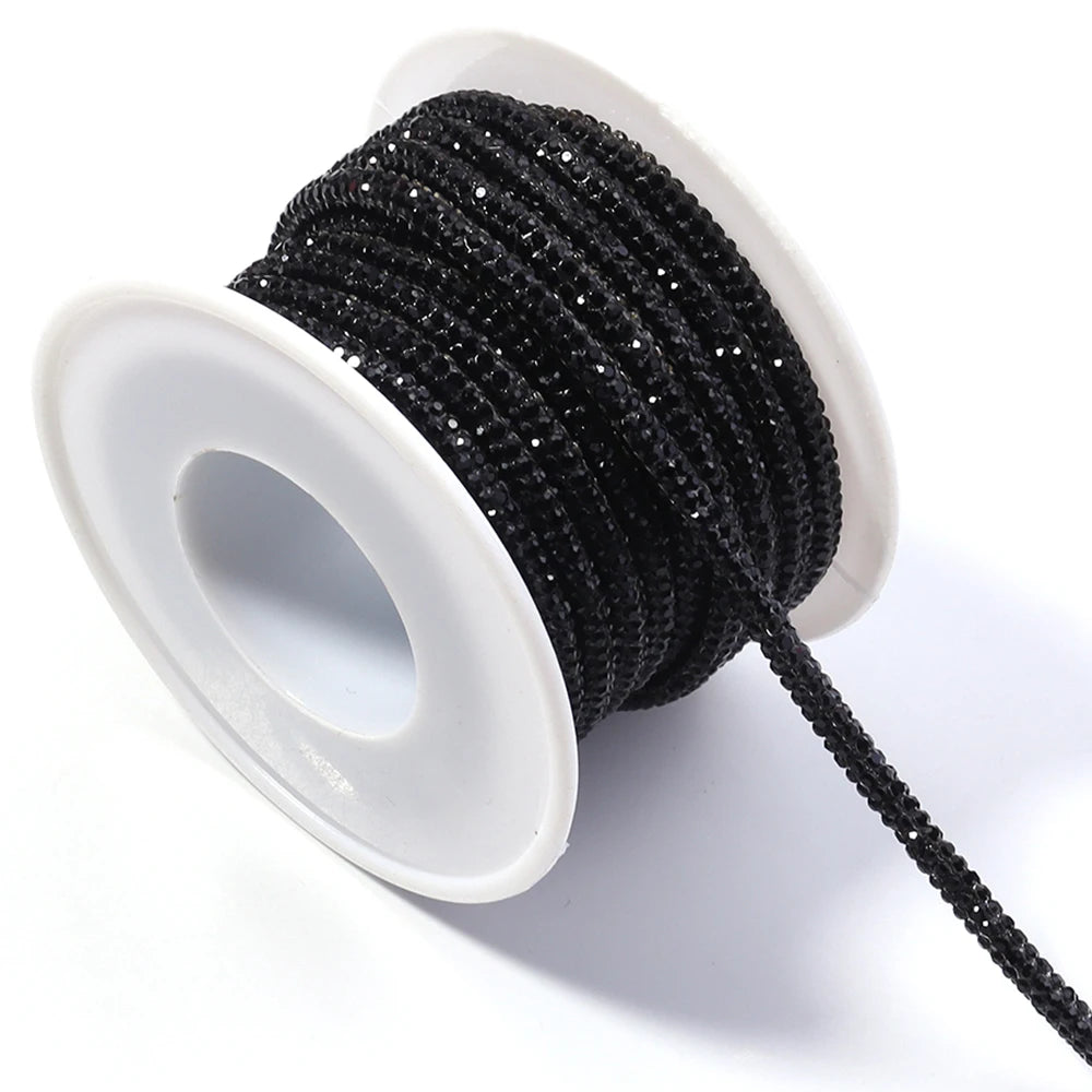 5 Yards Crystal Rhinestone Cup Chain – DIY Jewelry & Crafts Rhinestone Cup Chain PLUSH black 4mm