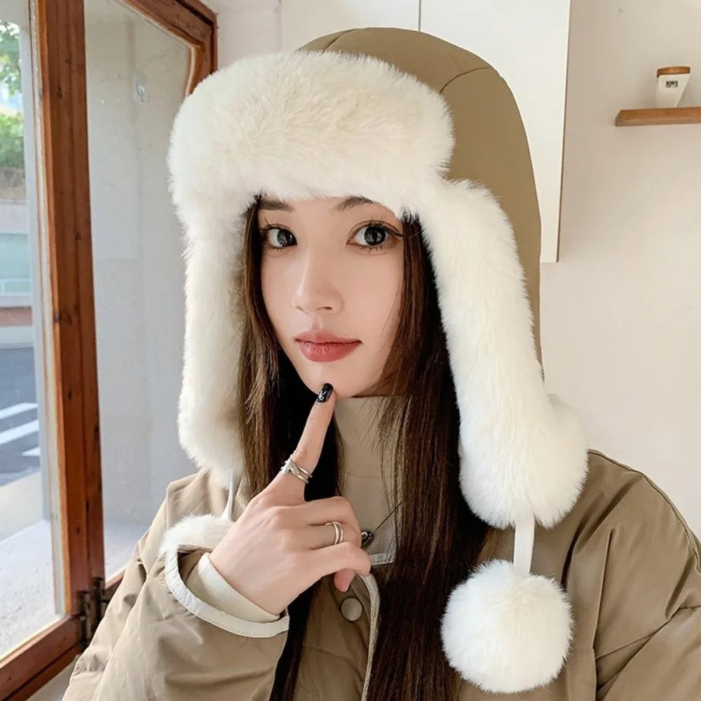 Windproof Winter Pilot Beanie Hat – Plush Cycling Cap Unisex Winter Beanie Hat PLUSH Coffee
