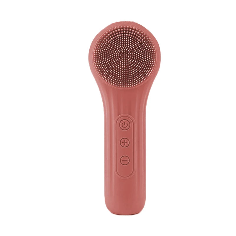 Ultrasonic Silicone Facial Cleansing Brush | Magnetic Charging Facial Cleansing Brush PLUSH Red