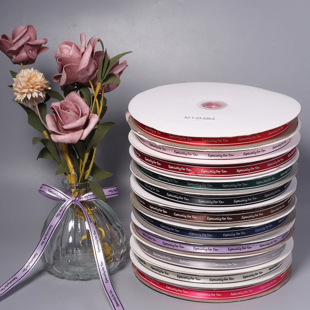 100 Yards "Especially For You" Printed Polyester Ribbon 1cm Printed Craft Ribbon PLUSH