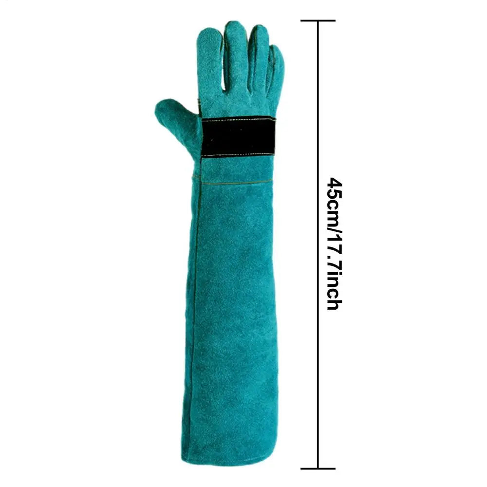 Anti-Bite Leather Gloves for Dog Cat & Bird Handling Pet Safety Gloves PLUSH 45cm