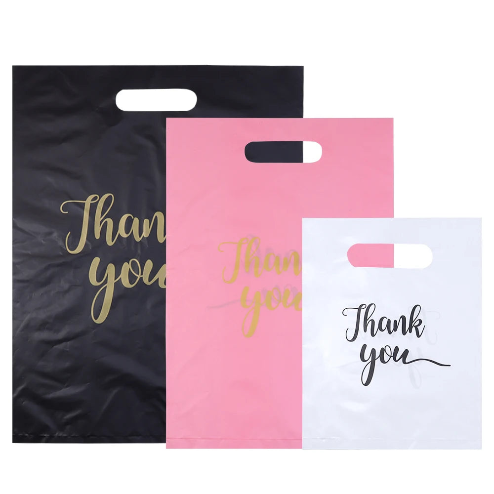 20pcs Thank You Plastic Shopping Bags – Jewelry & Gift Packaging Retail Packaging Bags PLUSH