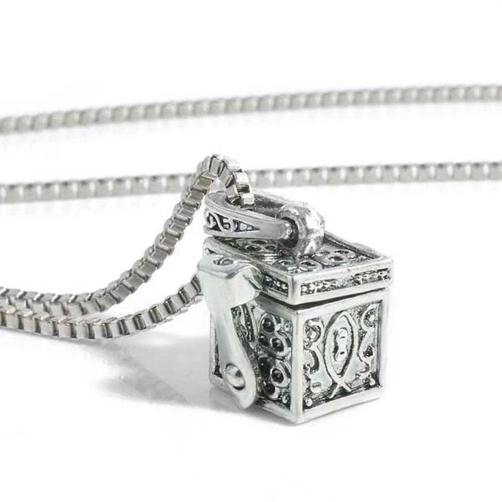 Vintage Antique Silver Keepsake Locket Pendant Necklace Keepsake Locket Necklace PLUSH