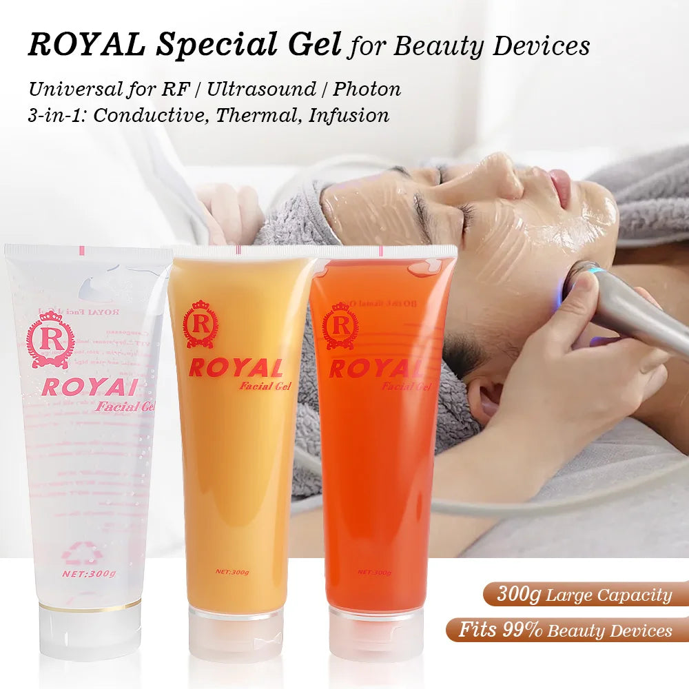 300g RF Conductive Gel for Beauty Devices | Clear, Red & Gold Conductive Beauty Gel PLUSH