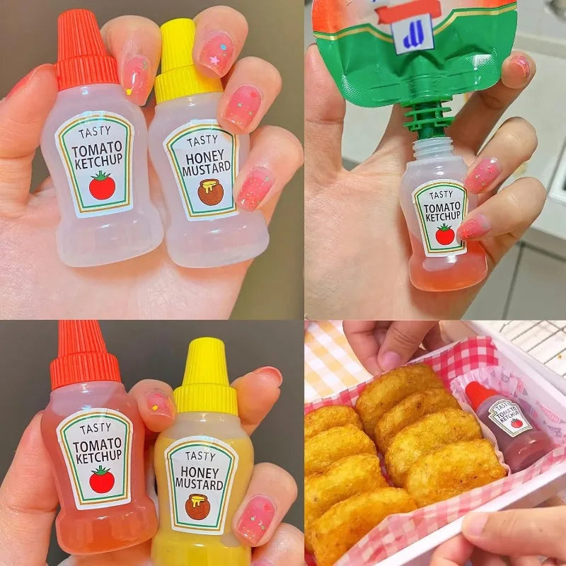 Mini Condiment Squeeze Bottles 4/8/12pcs – Sauce Dispensers Condiment Squeeze Bottles PLUSH