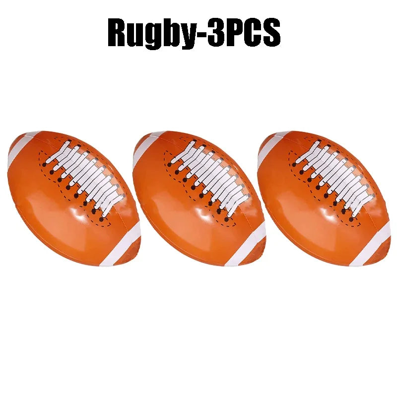 Inflatable Sports Beach Balls 24-Pack – Kids Pool & Beach Toy Inflatable Beach Toy PLUSH Rugby-3PCS