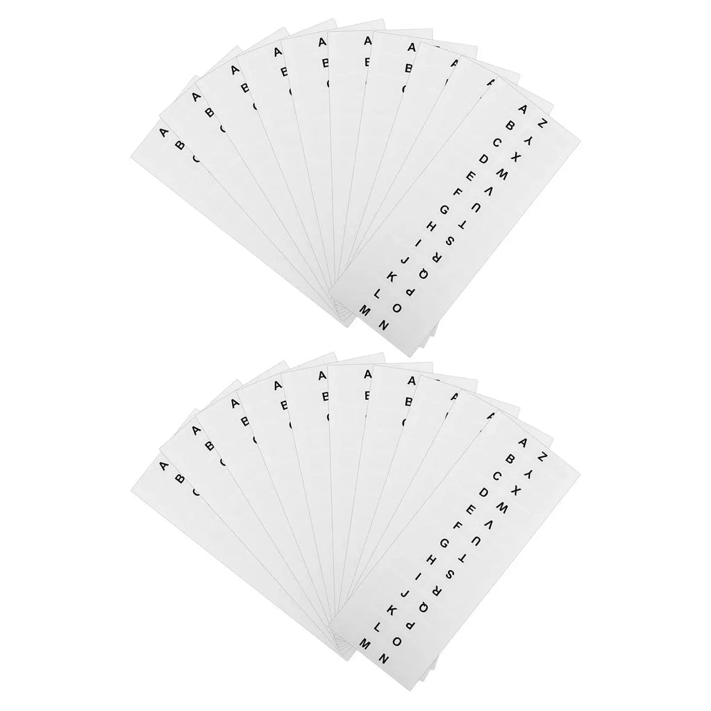 30 Sheets Alphabet Index Labels – Self-Stick White Letter Stickers Index Label Stickers PLUSH