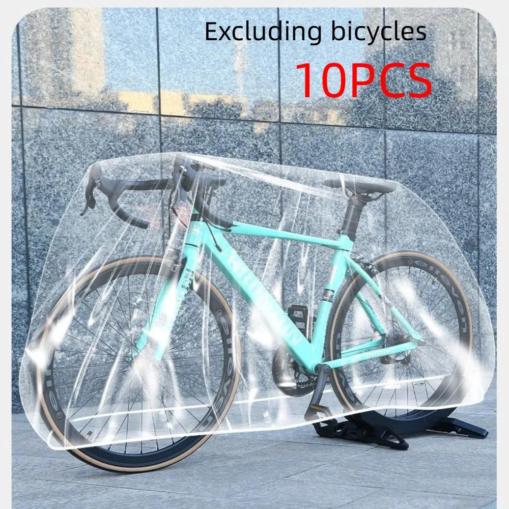 10pcs Disposable Waterproof Bicycle Rain Cover – Transparent Bicycle Rain Cover PLUSH Transparent