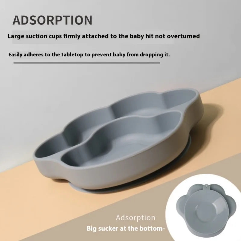 BPA-Free Silicone Baby Feeding Set – Suction Bowl, Plate & Cutlery Baby Feeding Set PLUSH