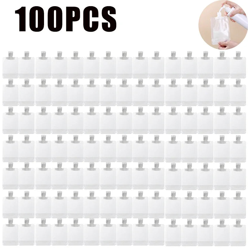 Travel Toiletry Bag & Refillable Bottles for Cosmetics Travel Toiletry Set PLUSH 100PCS 100ml
