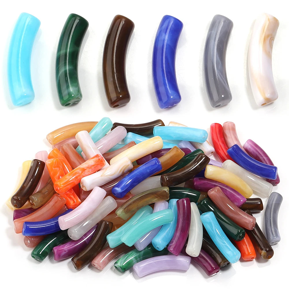 30pcs Curved Cloud Acrylic Spacer Beads – DIY Jewelry Making Acrylic Spacer Beads PLUSH