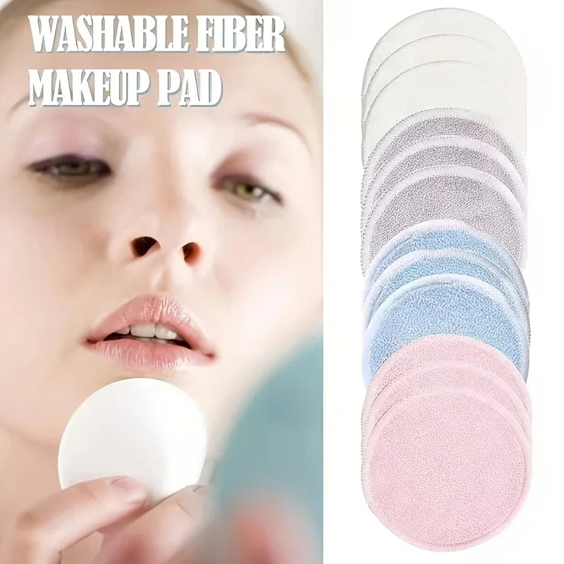 Reusable Bamboo Fiber Makeup Remover Pads – 12pcs Washable Makeup Remover Pads PLUSH