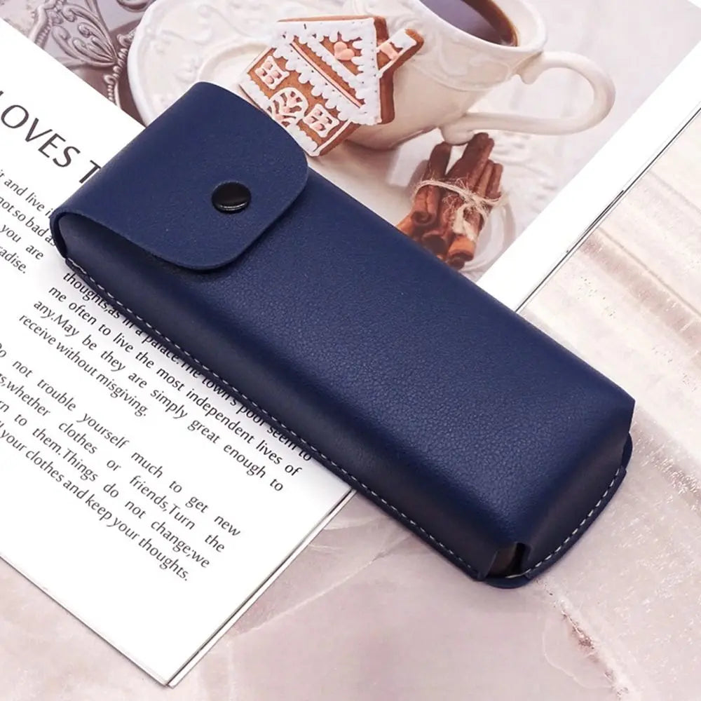 PU Leather Glasses Case – Unisex Eyeglass & Sunglasses Box Eyeglass Case PLUSH blue