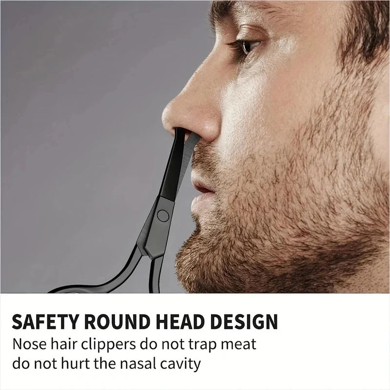 Round Head Safety Nose Hair Scissors – Stainless Steel Grooming Scissors PLUSH
