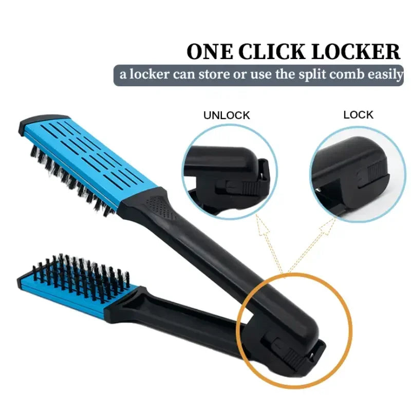 V-Shape Splint Hair Straightener Comb – Double Sided Brush Hair Styling Comb PLUSH