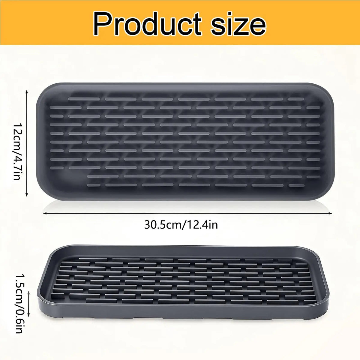 Silicone Drip Tray Non-Slip Bar Mat – Kitchen Sink Drain Pad Silicone Drip Tray PLUSH