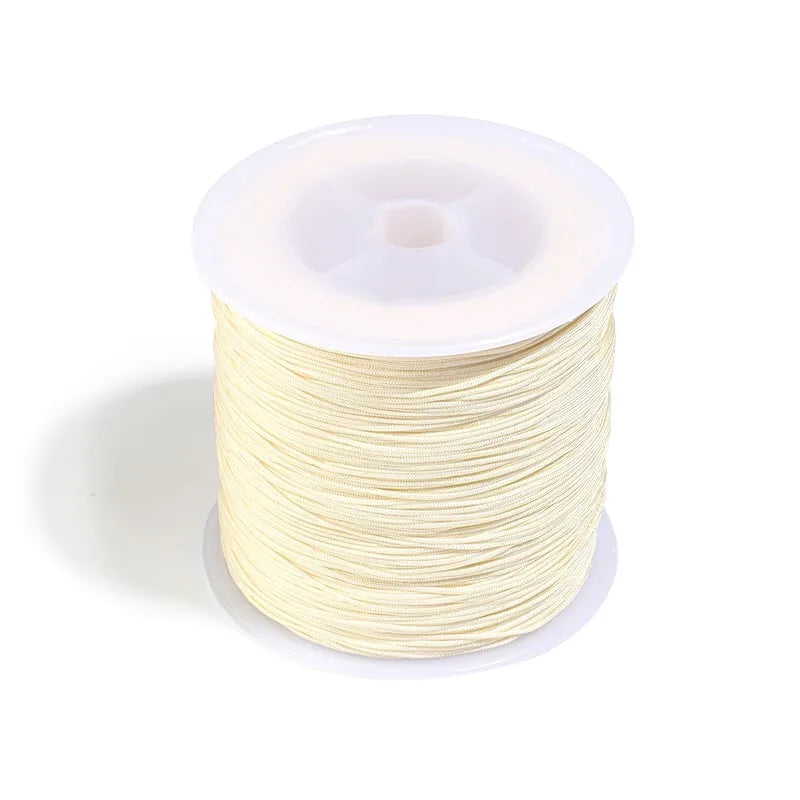 90m Multicolor Nylon Braiding Cord 0.8mm | Chinese Knot Thread Jewelry Braiding Cord PLUSH beige