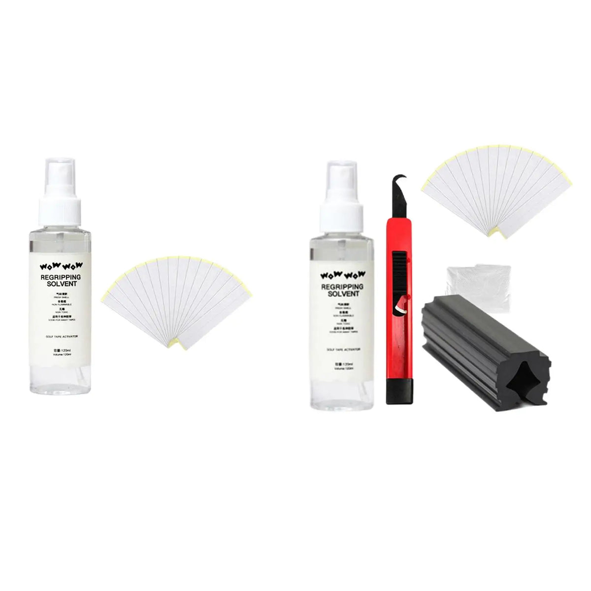 Golf Club Regripping Kit – 15 Tape Strips & 120ml Solvent Golf Grip Kit PLUSH