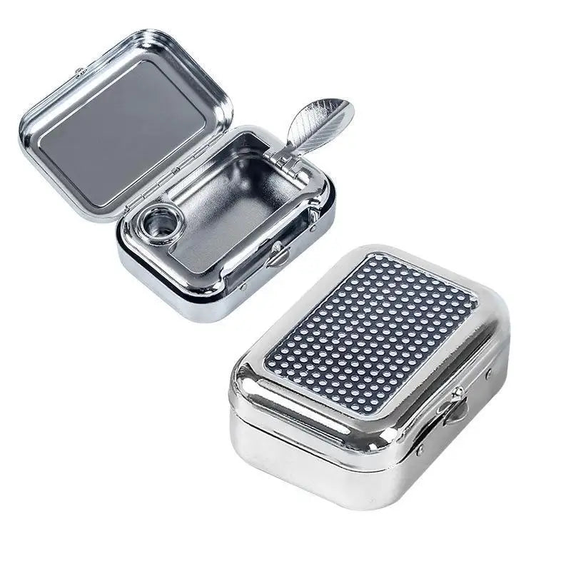 Stainless Steel Pocket Ashtray | Sealed Lid Windproof Travel Portable Pocket Ashtray PLUSH style 7