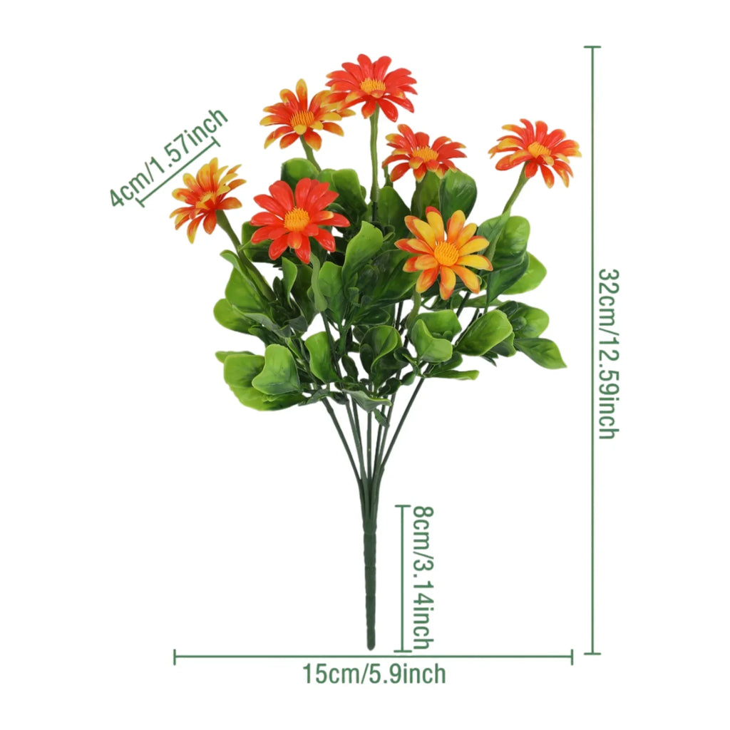 UV Resistant Outdoor Fake Daisy Flowers – Farmhouse Decor Artificial Fake Flowers PLUSH