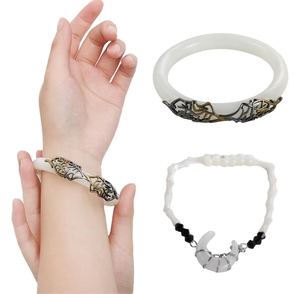 Imitation Hetian Jade Moon Bracelet – Women's Chinese Bangle Women's Jade Bracelet PLUSH