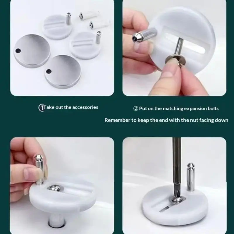 Toilet Seat Hinge Fixing Bolts – Universal Fit, 1 Pair Toilet Seat Hardware PLUSH