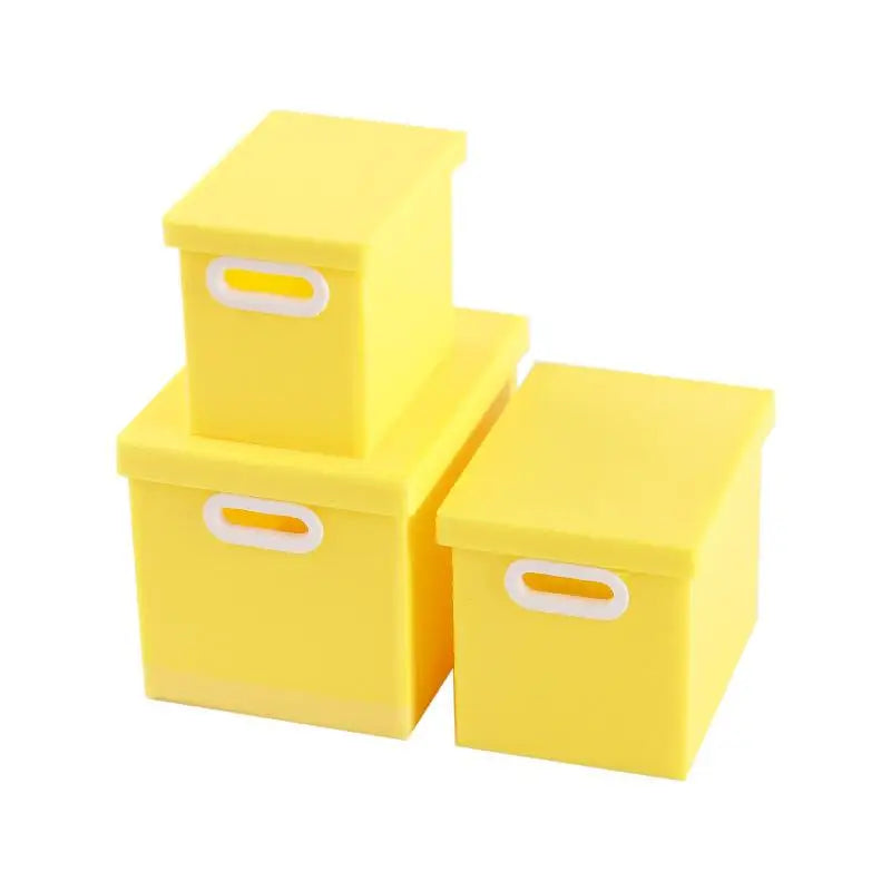 Dollhouse Mini Storage Boxes with Lids – Set of 3 | 1/6 Scale Dollhouse Accessories PLUSH A1
