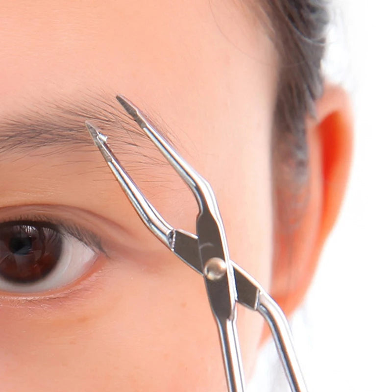 Stainless Steel Slant Tip Eyebrow Tweezers | Makeup Tool Eyebrow Tweezers PLUSH